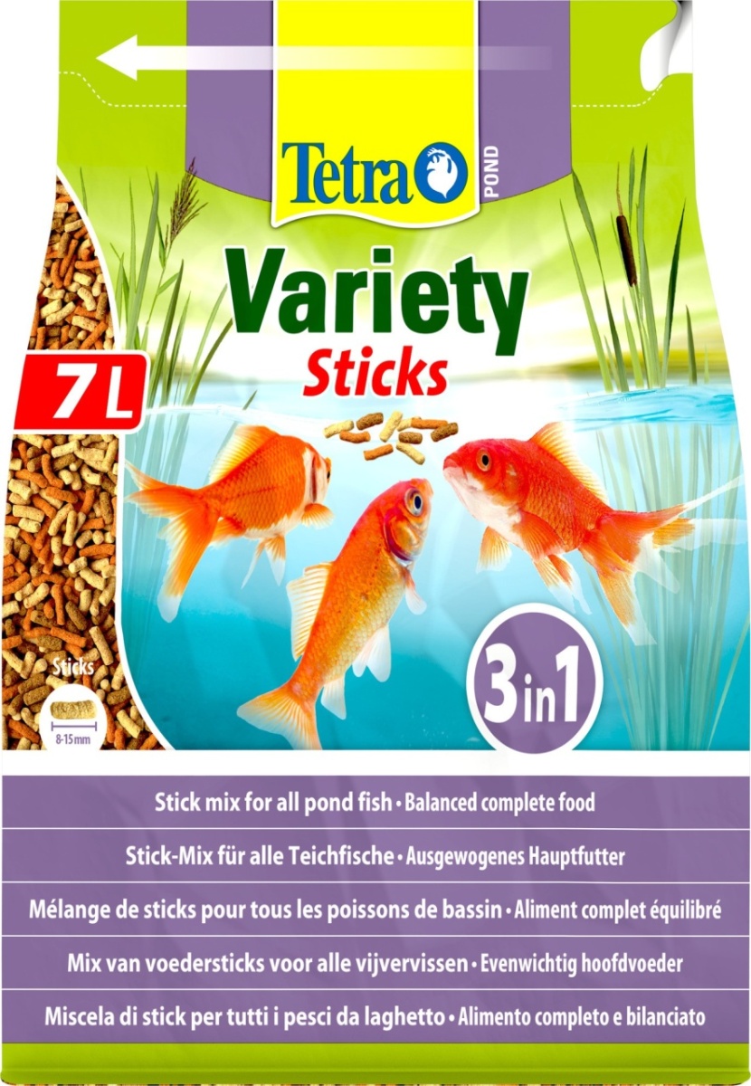 Корм для прудовых рыб Tetra Pond Variety Sticks 7 л, смесь из 3-х видов палочек