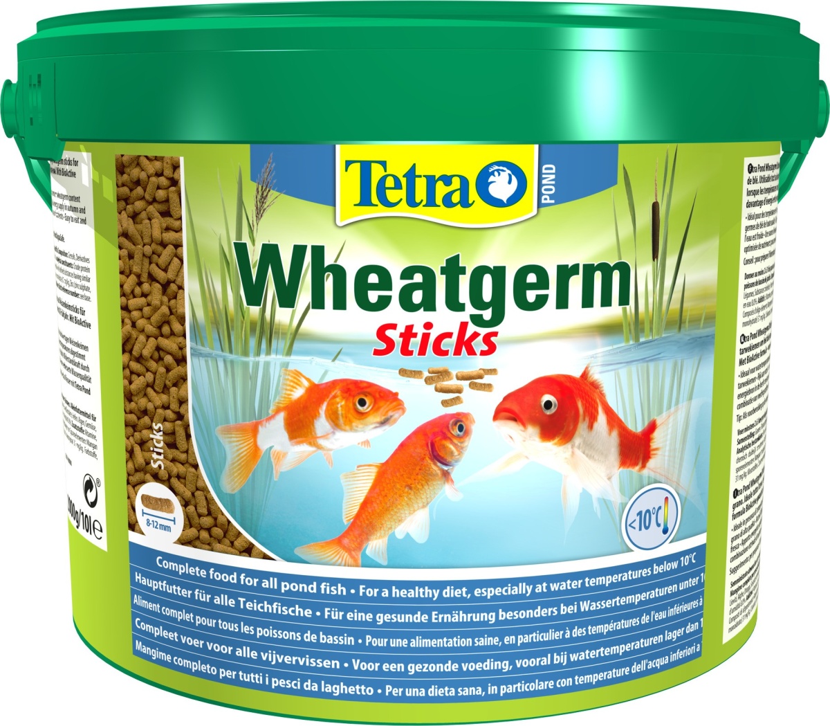Корм для прудовых рыб Tetra Pond Wheatgerm Sticks 10 л, палочки для кормления прудовых рыб при температурах ниже 10 градусов