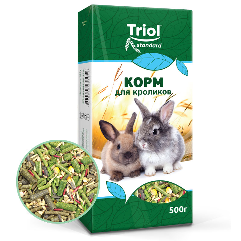Корм для кроликов Триол standart, 500г, 9700100483