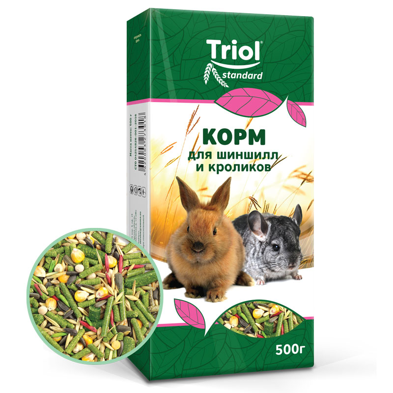 Корм для шиншил и кроликов Триол standart, 500г, 5700100484