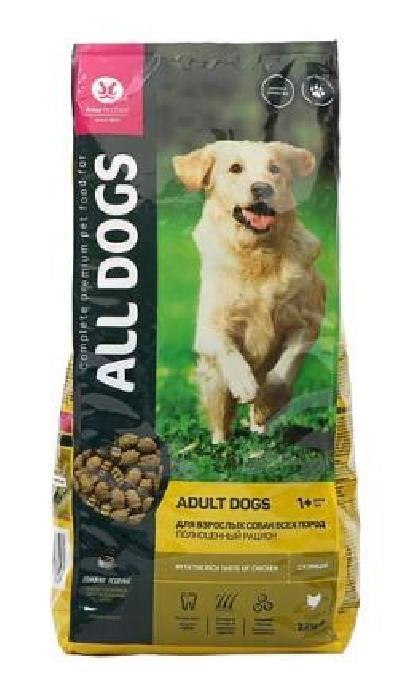 All Dogs Полнорационный корм для взрослых собак  с курицей  20 кг 17731