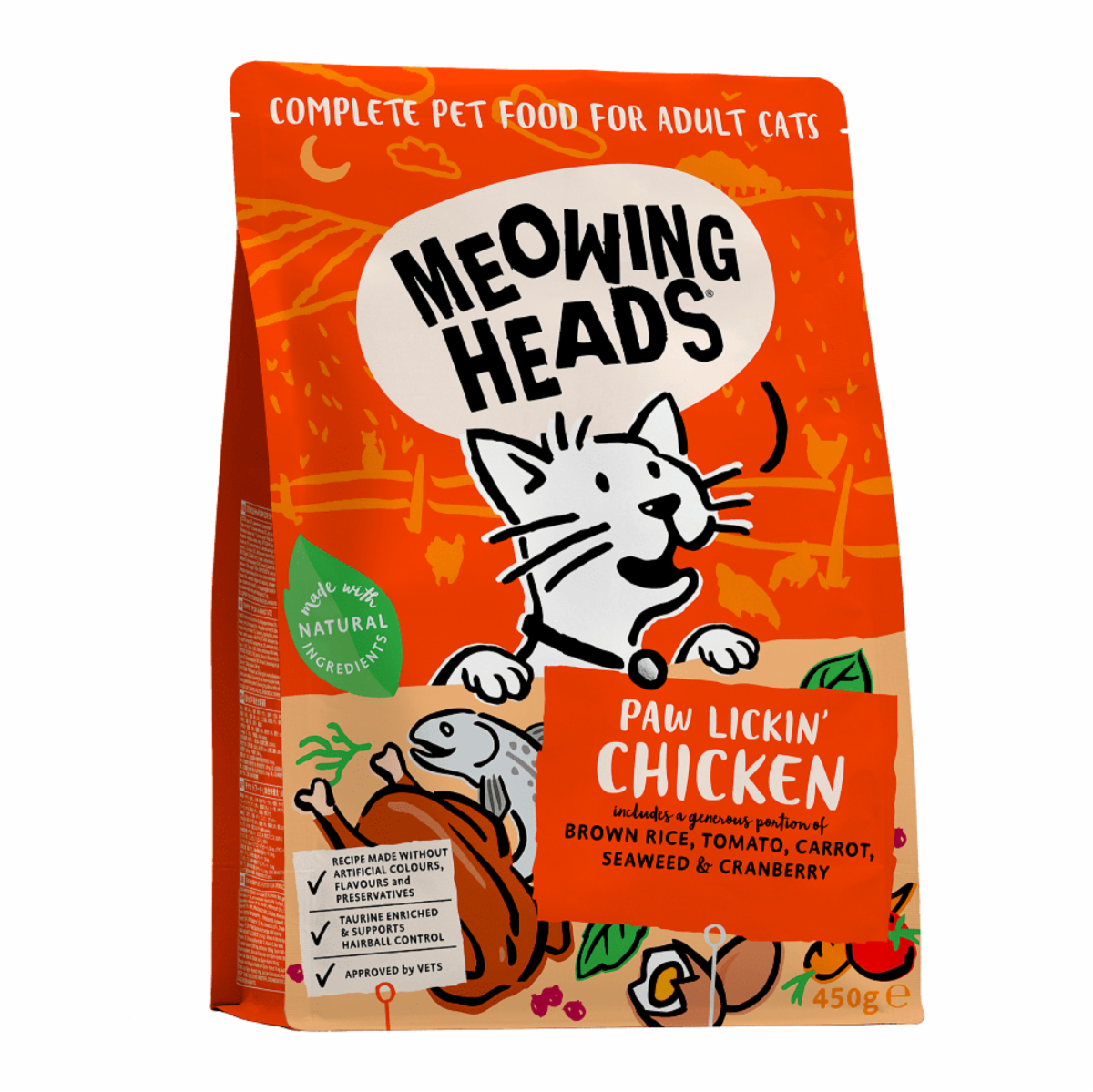 Meowing Heads Для Взрослых кошек с Курицей и рисом Куриное наслаждение MCK1 1.500 кг 20583