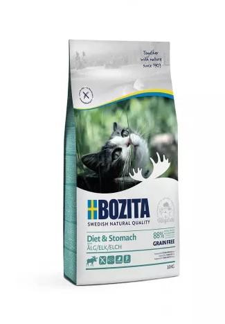 Bozita Сухой корм для пожилых кошек с чувствительным пищеварением и избыт весом с лосем, 10 кг 
