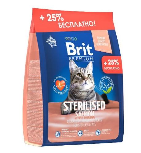 Брит Premium Cat Sterilized Salmon&Chicken Сухой корм для стерилизованных кошек Лосось и курица  2кг (+ 500г в ПОДАРОК) , 15200100662
