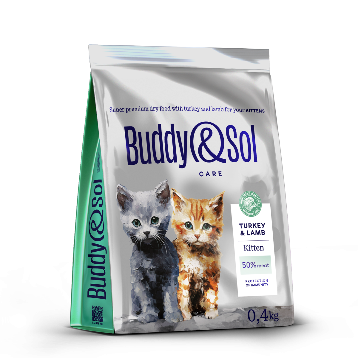 АКЦИЯ -40проц. BUDDY SOL CARE KITTEN 400 гр сухой корм для котят с индейкой и ягненком 1x14, 87662