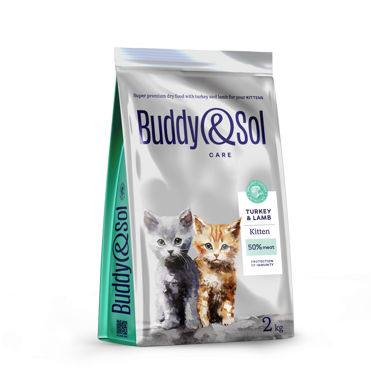 АКЦИЯ -40проц. BUDDY SOL CARE KITTEN 2 кг сухой корм для котят с индейкой и ягненком 1x3, 87663