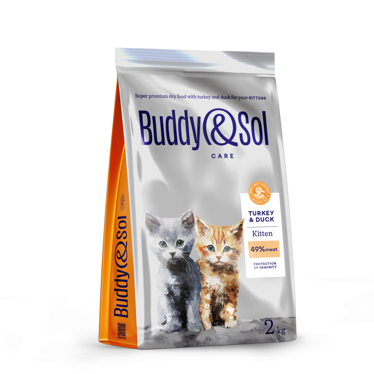 АКЦИЯ -40проц. BUDDY SOL CARE KITTEN 2 кг сухой корм для котят с индейкой и уткой 1x3, 87660
