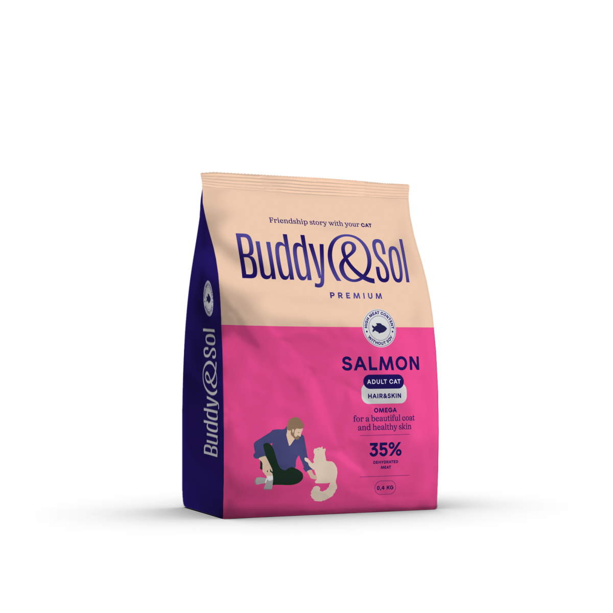Buddy&Sol PREMIUM SENSITIVE Полнорационный сухой корм премиум-класса с индейкой для взрослых кошек с чувствительным пищеварением 0,4кг, BS306