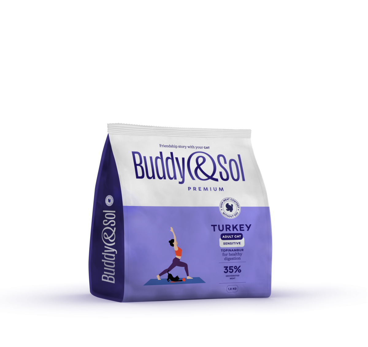 АКЦИЯ -20проц. BUDDY SOL PREMIUM SENSITIVE 1,8 кг сухой корм для кошек с чувствительным пищеварением с индейкой, 88245, 3001001621
