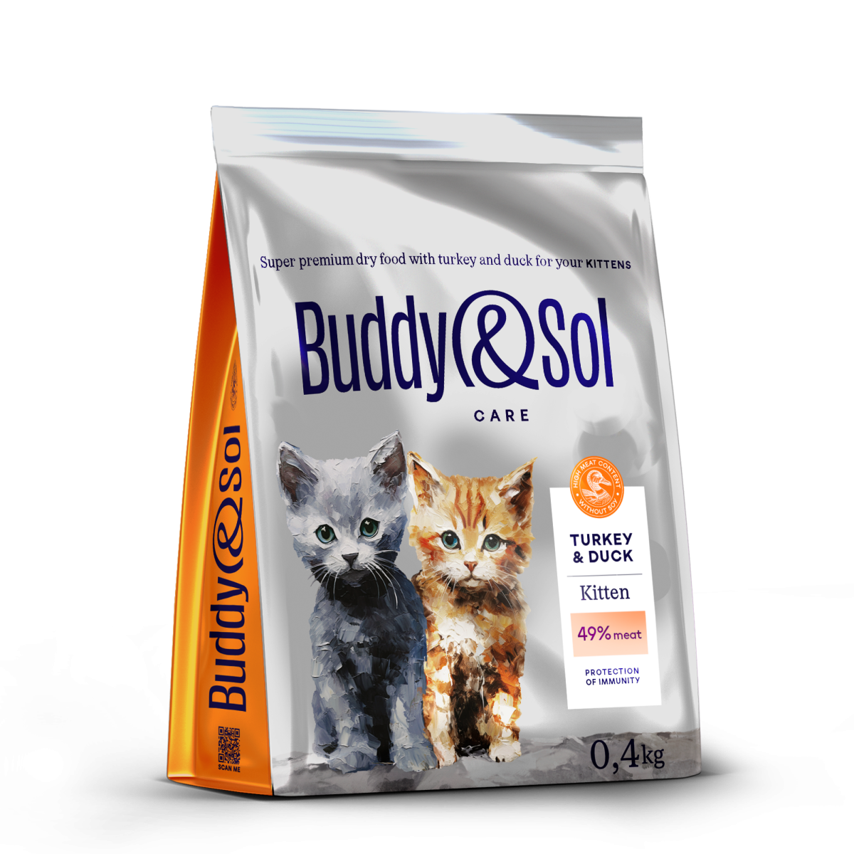 АКЦИЯ -40проц. BUDDY SOL CARE KITTEN 400 гр сухой корм для котят с индейкой и уткой 1x14, 87659