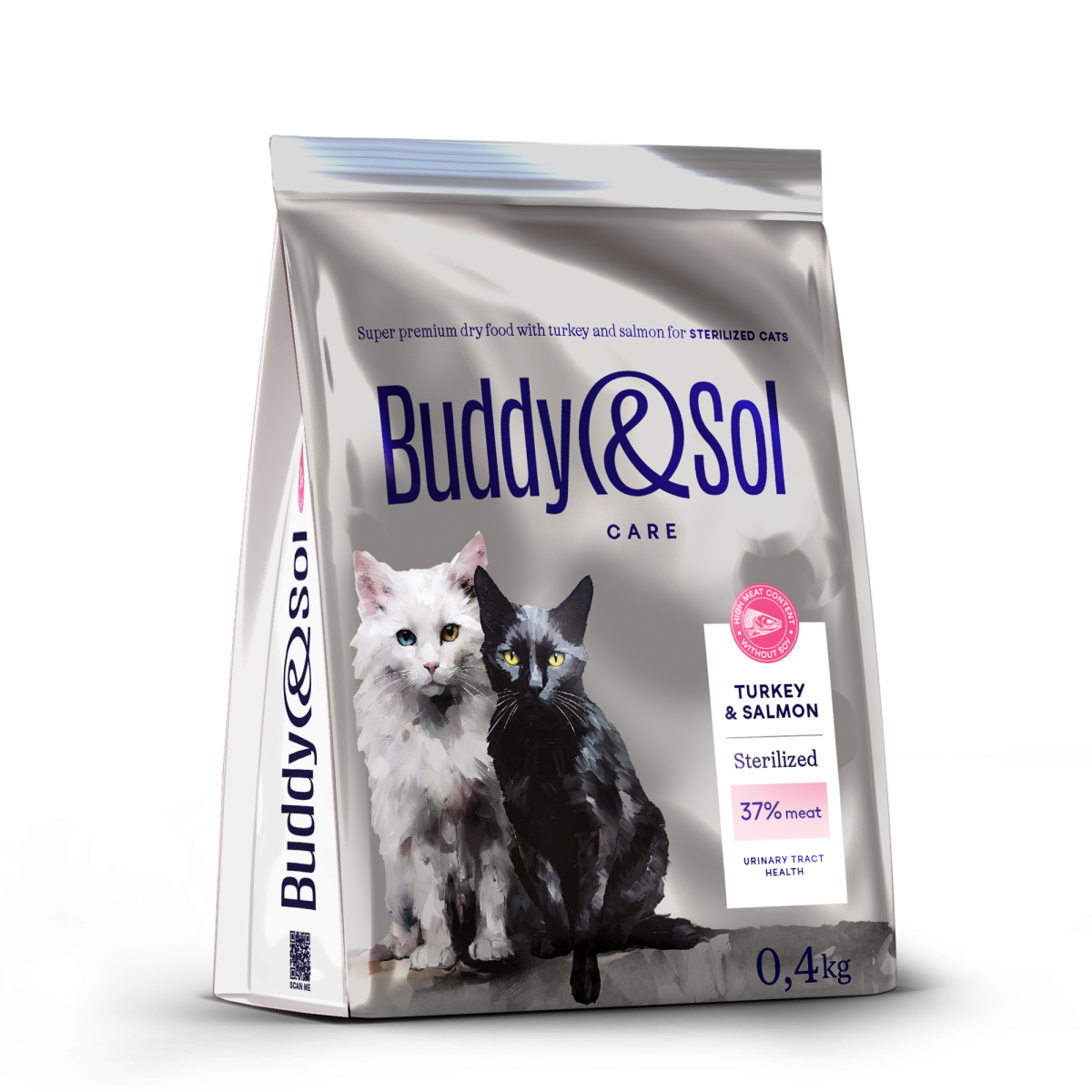 АКЦИЯ -20проц. BUDDY SOL CARE STERILIZED 400 гр сухой корм для взрослых стерилизованных кошек с индейкой и лососем 1x14, 87679, 4001001621