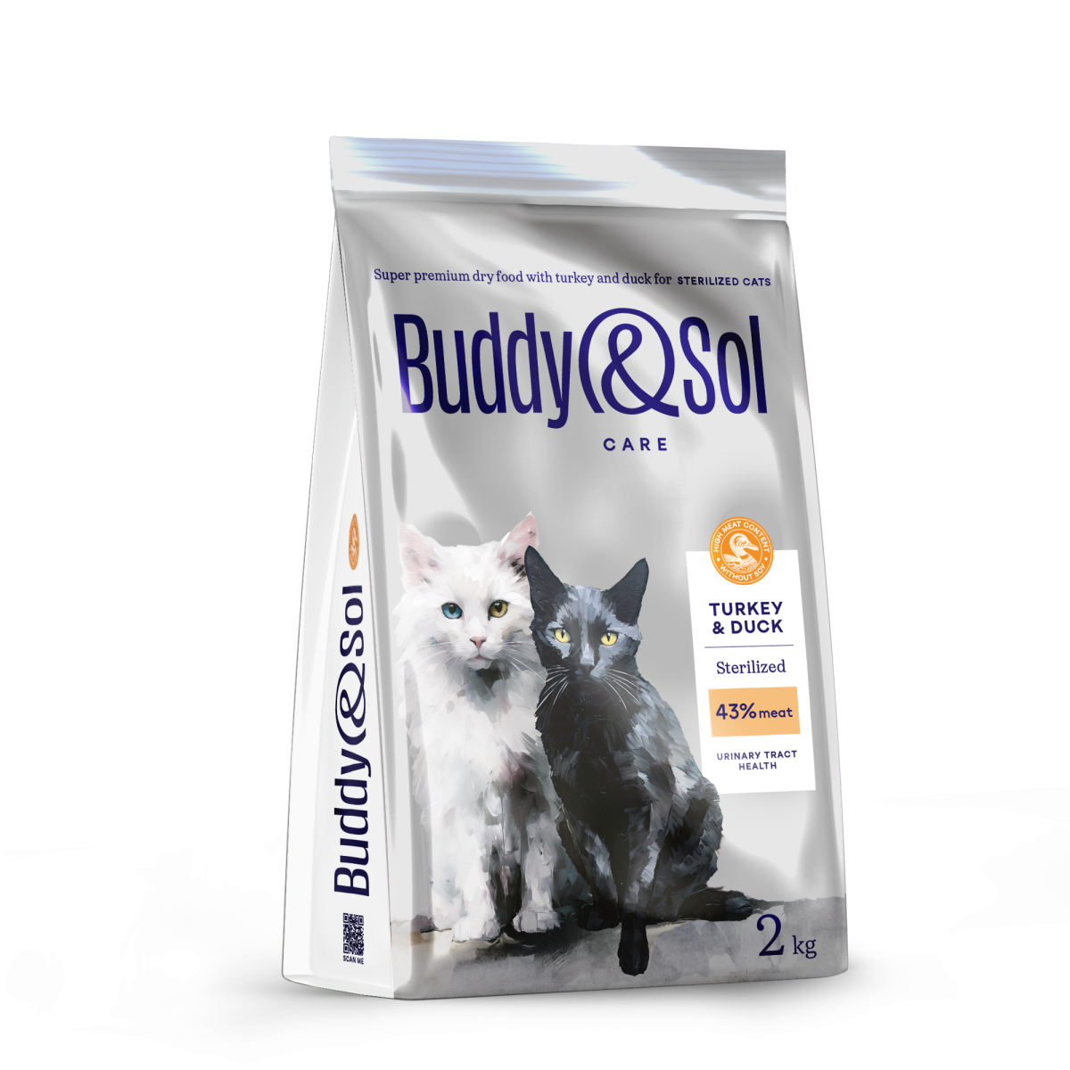 АКЦИЯ -20проц. BUDDY SOL CARE STERILIZED 2 кг сухой корм для взрослых стерилизованных кошек с индейкой и лососем 1x3, 87680, 5001001621