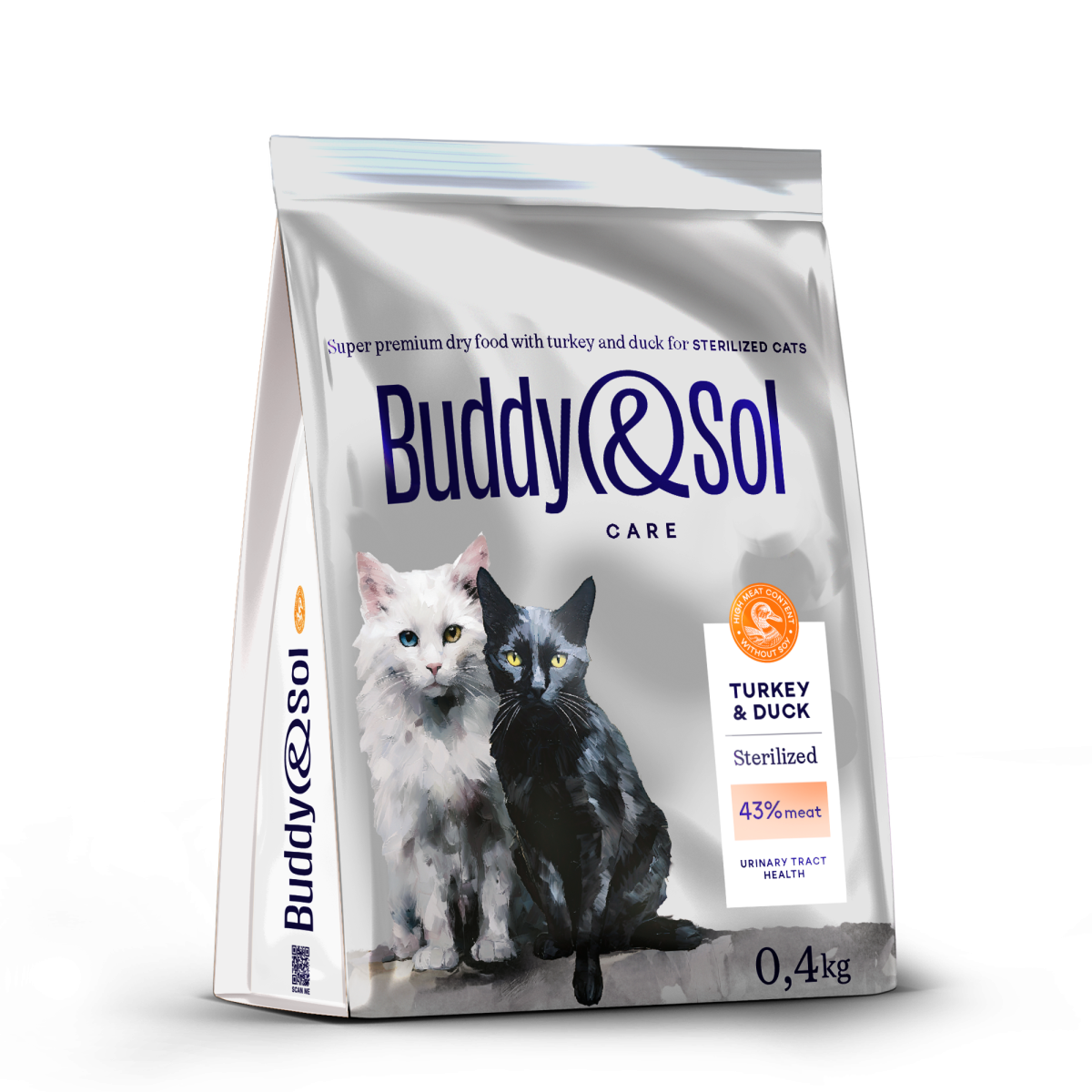 АКЦИЯ -40проц. BUDDY SOL CARE STERILIZED 400 гр сухой корм для взрослых стерилизованных кошек с индейкой и уткой 1x14, 87673