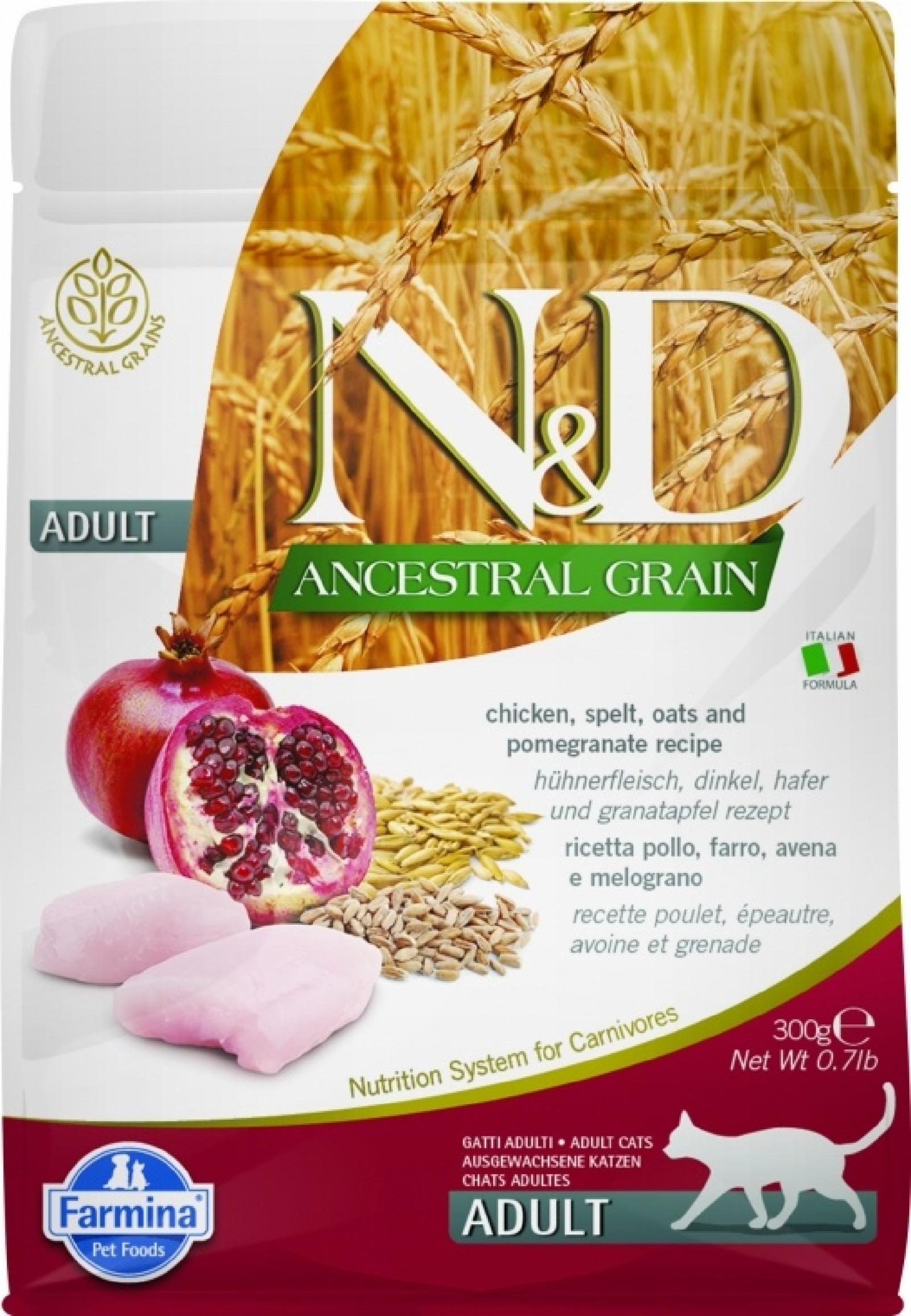 FARMINA Сухой низкозерновой корм для кошек ANCESTRAL GRAIN LINE курица,спельта,овес,гранат Н&Д 11191 1,500 кг 38994