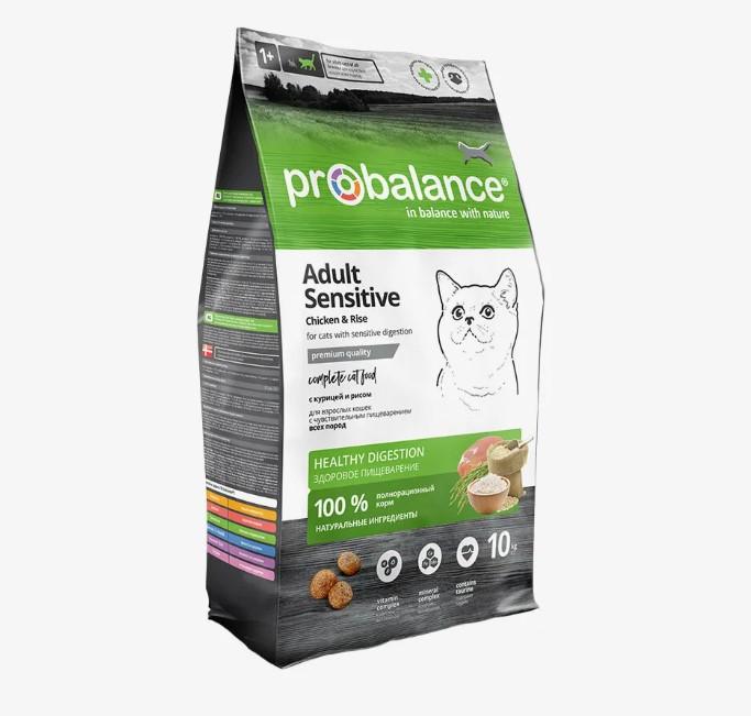 Probalance Сухой корм для кошек с чувствительным пищеварением с курицей и рисом 50 PB 140 10.000 кг 54853, 16001001159