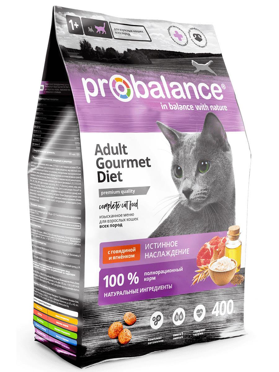 Probalance Сухой корм для кошек с говядиной и ягнёнком истинное удовольствие 32 PB 265 0,4 кг 54844