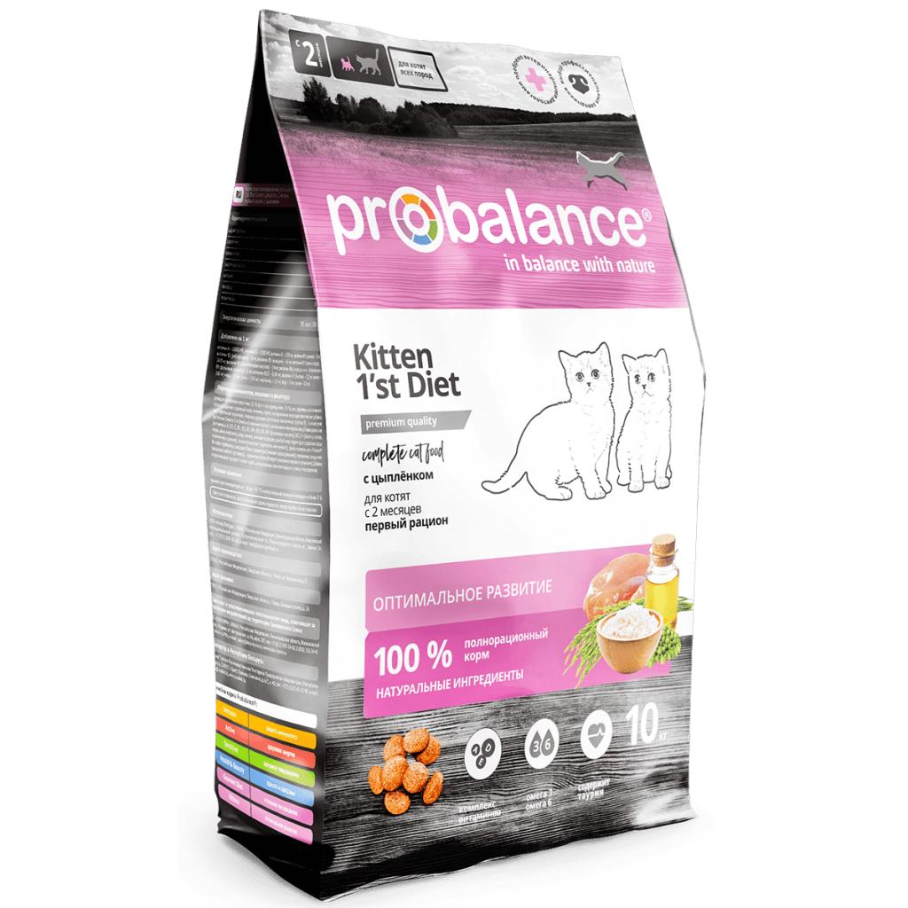 Probalance Сухой корм для котят, первый рацион с 2 месяцев, с цыпленком 38 PB 275, 1,8 кг 