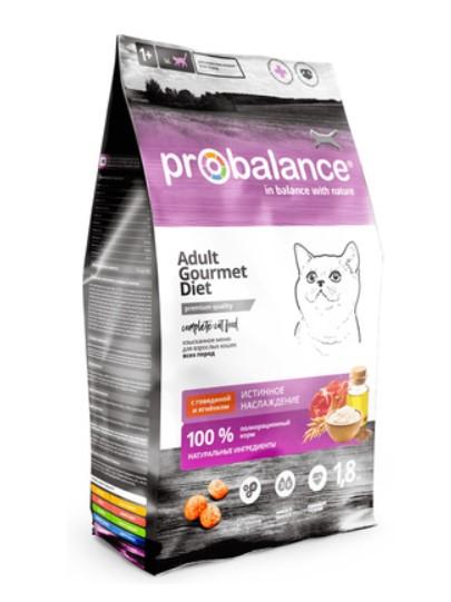 Probalance Сухой корм для кошек с говядиной и ягнёнком истинное удовольствие 38 PB 264 1,800 кг 54848