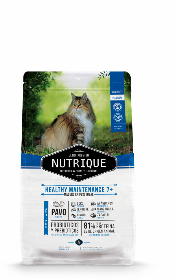 081 Виталкан Корм Nutrique Cat Healthy Mant +7 для пожилых кошек 2 кг, 00-00000895          