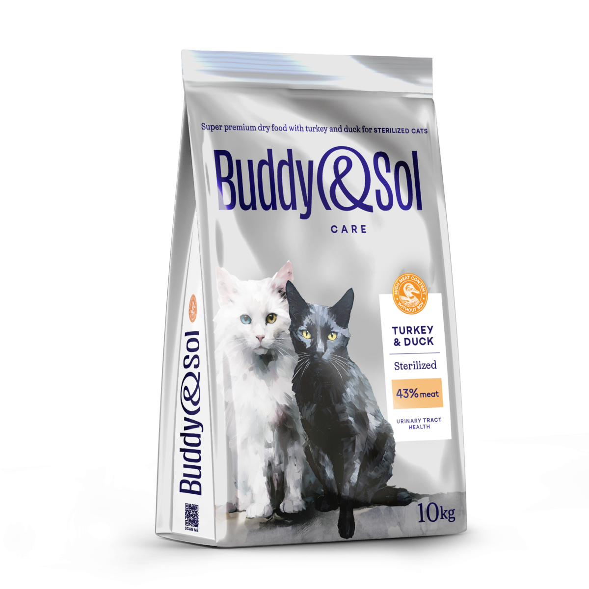 АКЦИЯ -30проц. BUDDY SOL CARE STERILIZED 10 кг сухой корм для взрослых стерилизованных кошек с индейкой и уткой, 87675