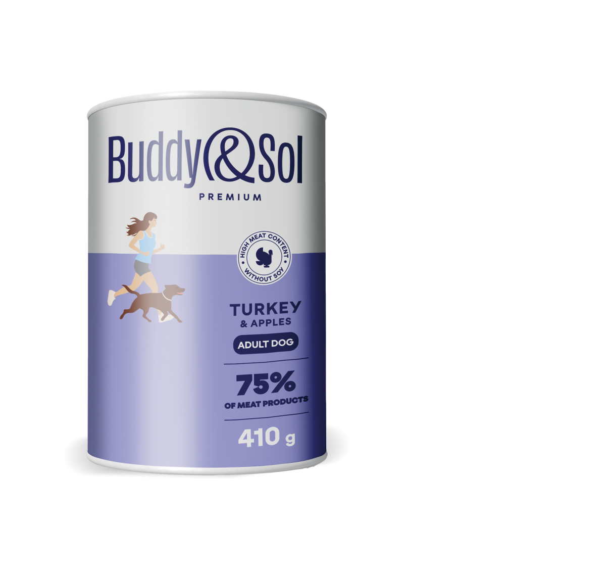 Buddy&Sol Premium для собак всех пород с индейкой и яблоком в консервах - 410 г, BS452