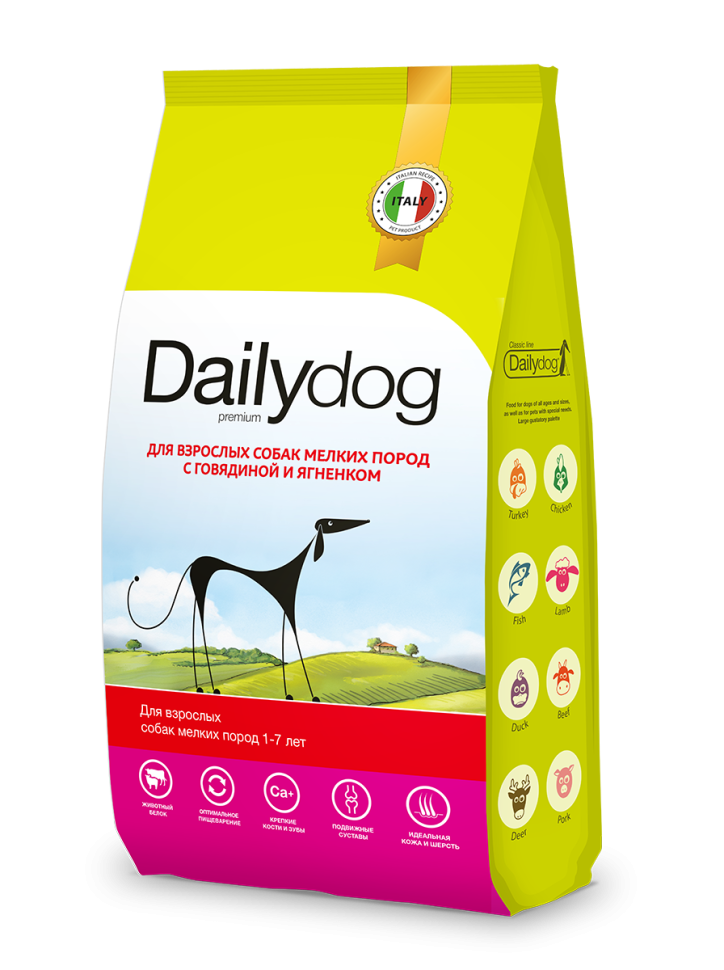 Dailydog корм для взрослых собак мелких пород с говядиной и ягненком 12кг, 972ДД12DL