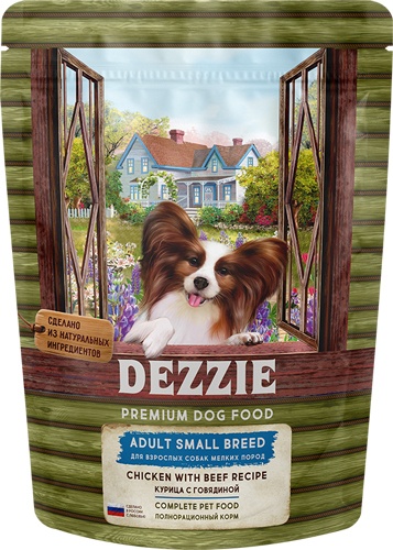 Деззи 5659010 Adult Small Breed сух.дсух.двзрослых собак мелких пород Курица с Говядиной 800г, 95515
