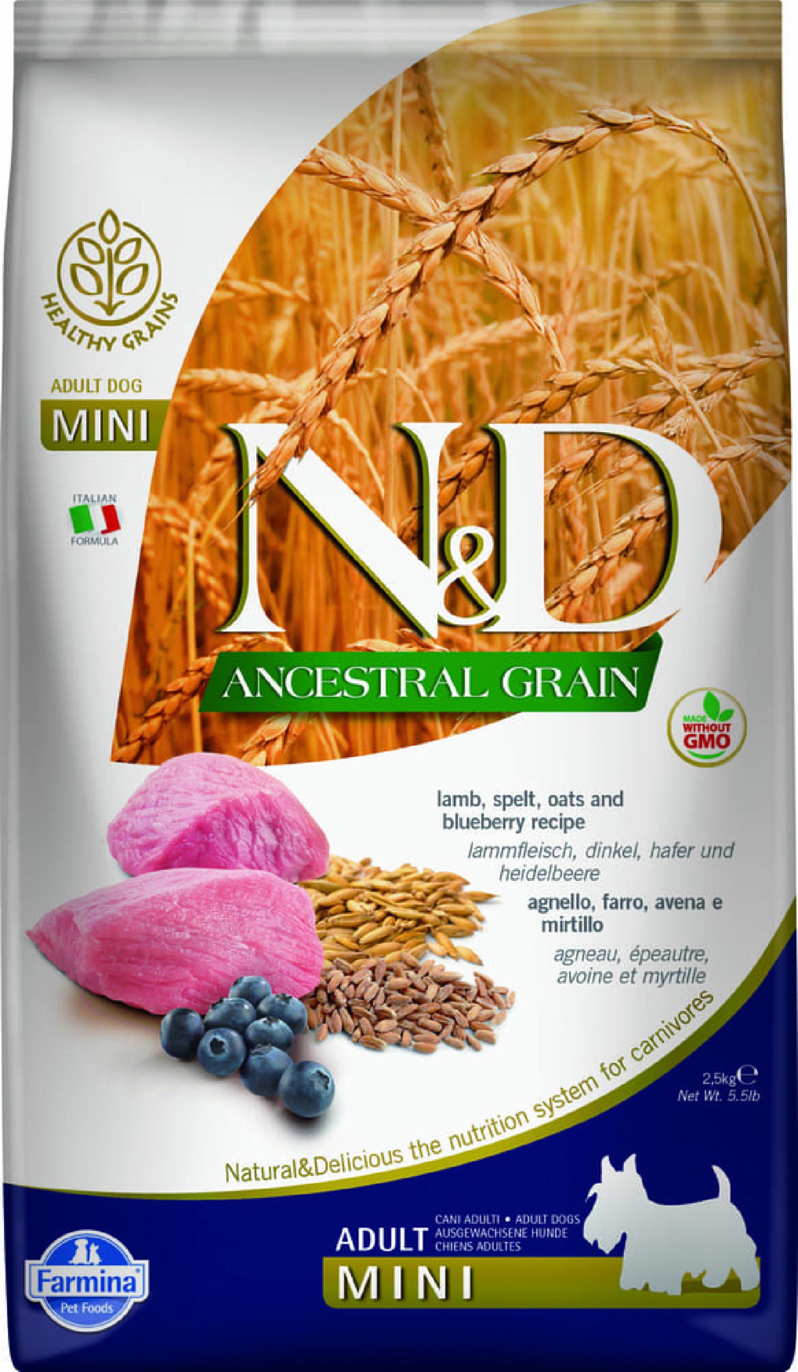 FARMINA Сухой низкозерновой корм для собак мелких пород ANCESTRAL GRAIN LINE ягненок,спельта,овес,черника Н&Д 11274 0,800 кг 38982, 10500100838