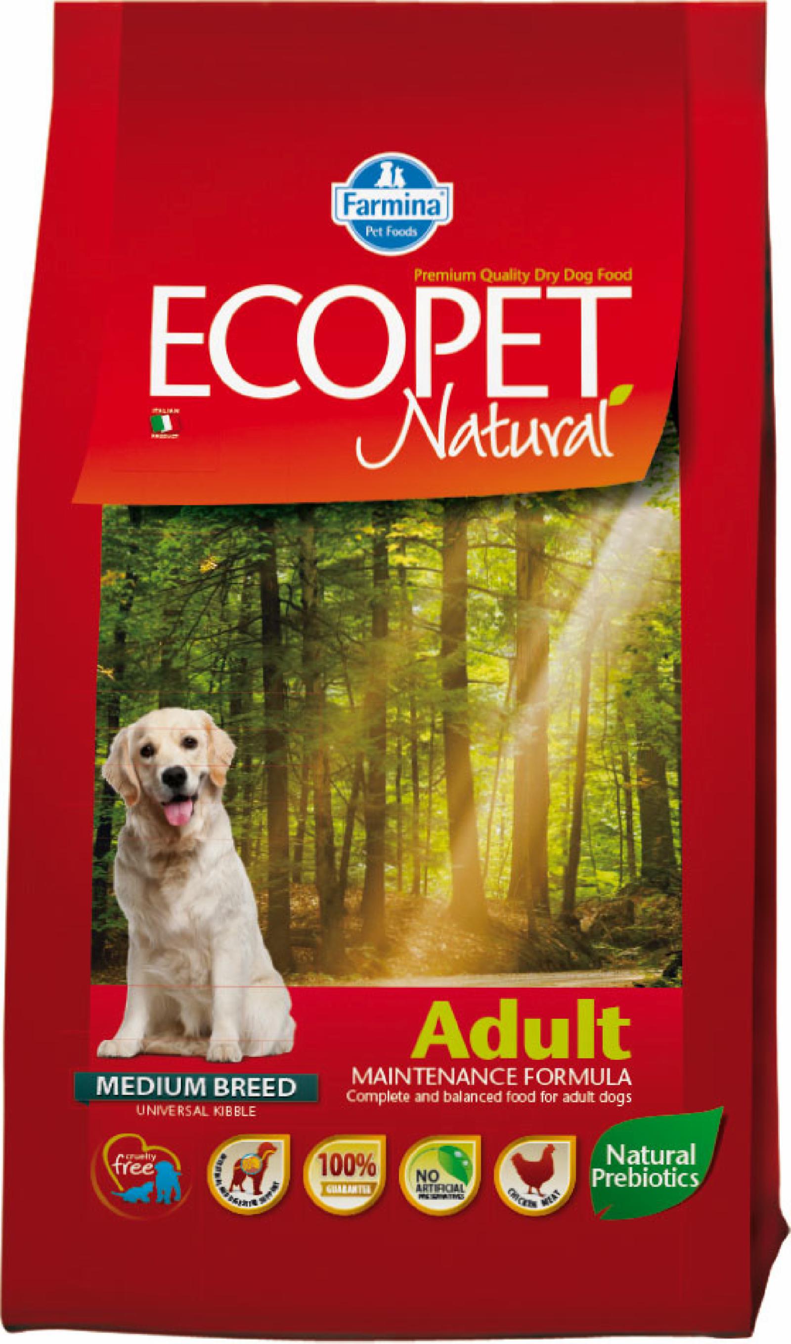 FARMINA Сухой корм для собак средних пород Ecopet Natural курица 4481 12,000 кг 39028, 18300100838