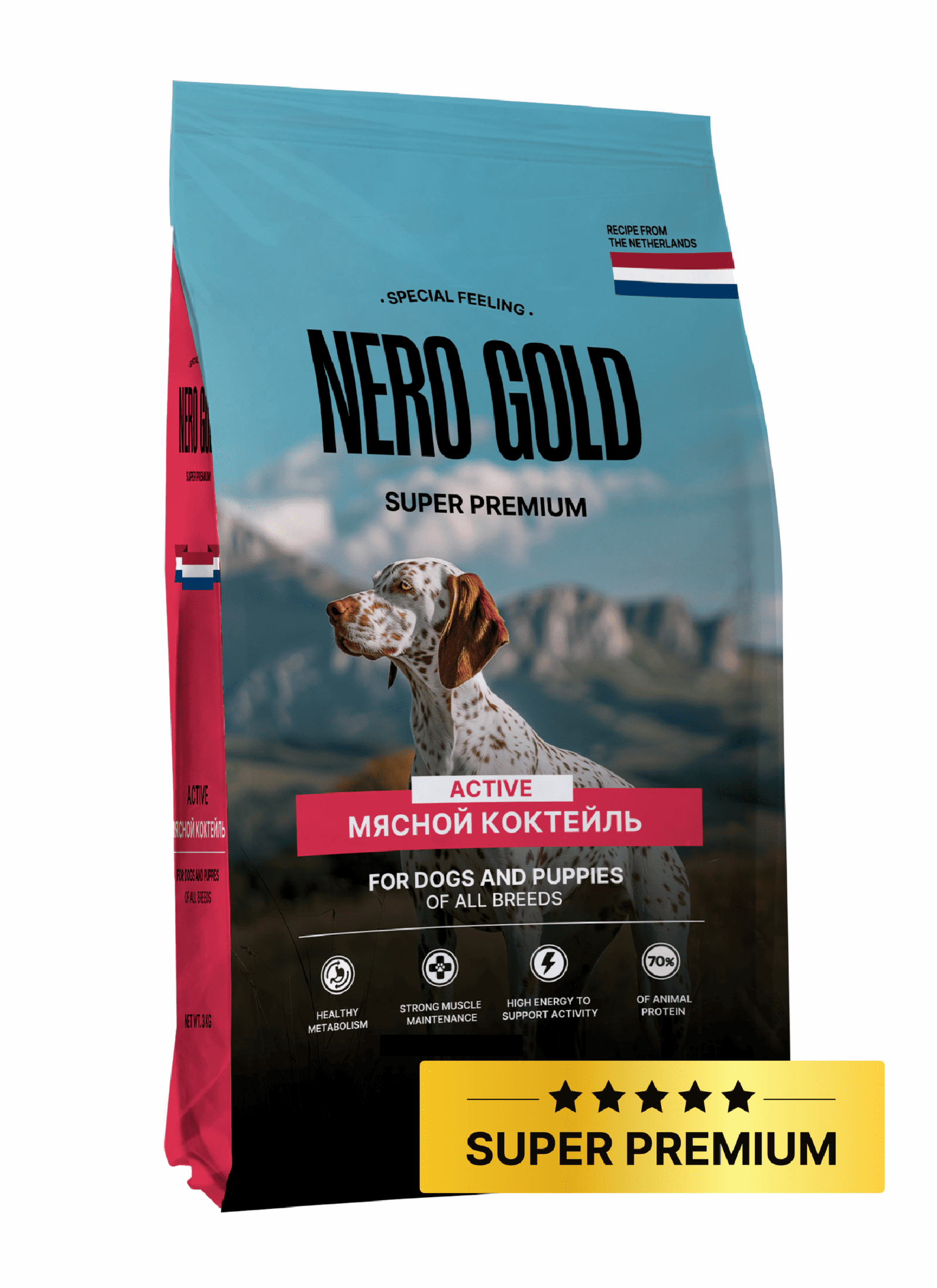 NERO GOLD super premium Полнорационный сухой корм для собак и щенков Мясной коктейль 18.000 кг 66873