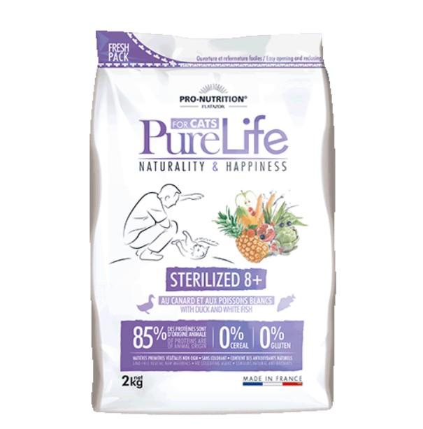 Flatazor PURE LIFE Sterilized 8+ Флатазор сухой корм для стерилизованных кошек старше 8 лет, 2 кг, 1300100771