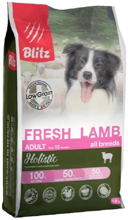 Blitz Сухой низкозерновой корм для собак с ягненком 1,5 кг , 4100100365