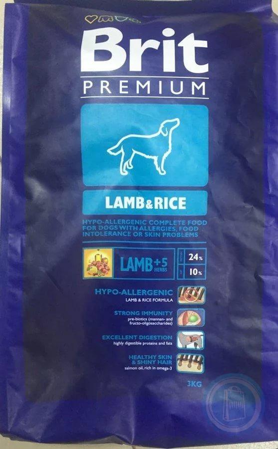 [116.083] Brit Premium Lamb & Rice для собак всех пород гипоаллергенный 3кг 132338