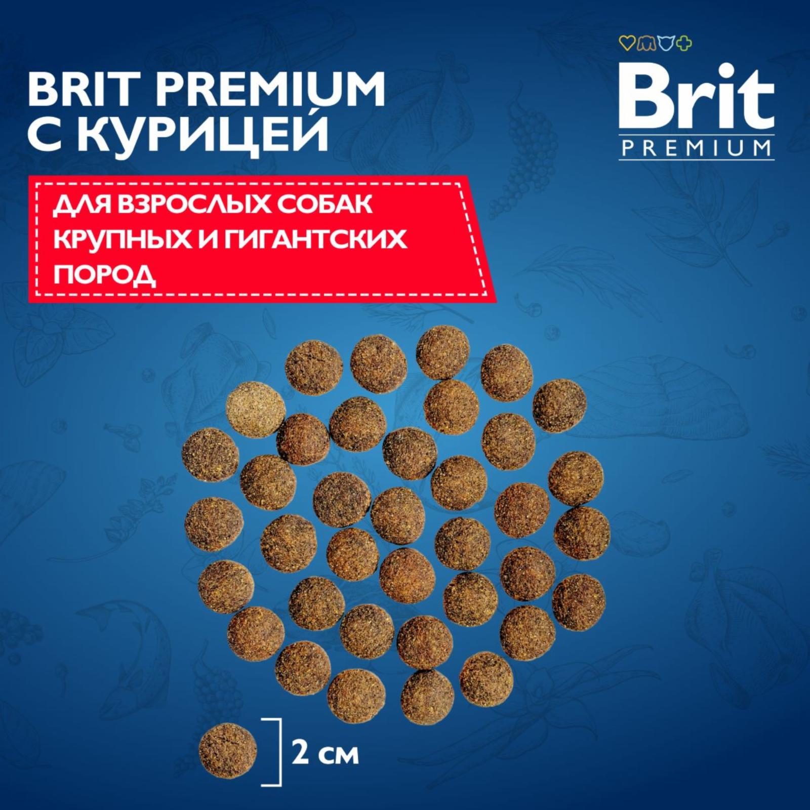 Brit Сухой корм премиум класса с курицей для взрослых собак крупных и гигантских пород 5050000 8.000 кг 58157, 25100100435