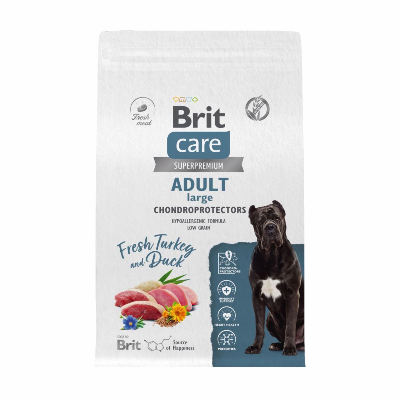 Brit Care Сухой корм Care Dog Adult Large Chondroprotectors с  индейкой  и уткой для взрослых собак  крупных пород 5066414 12.000 кг 63729