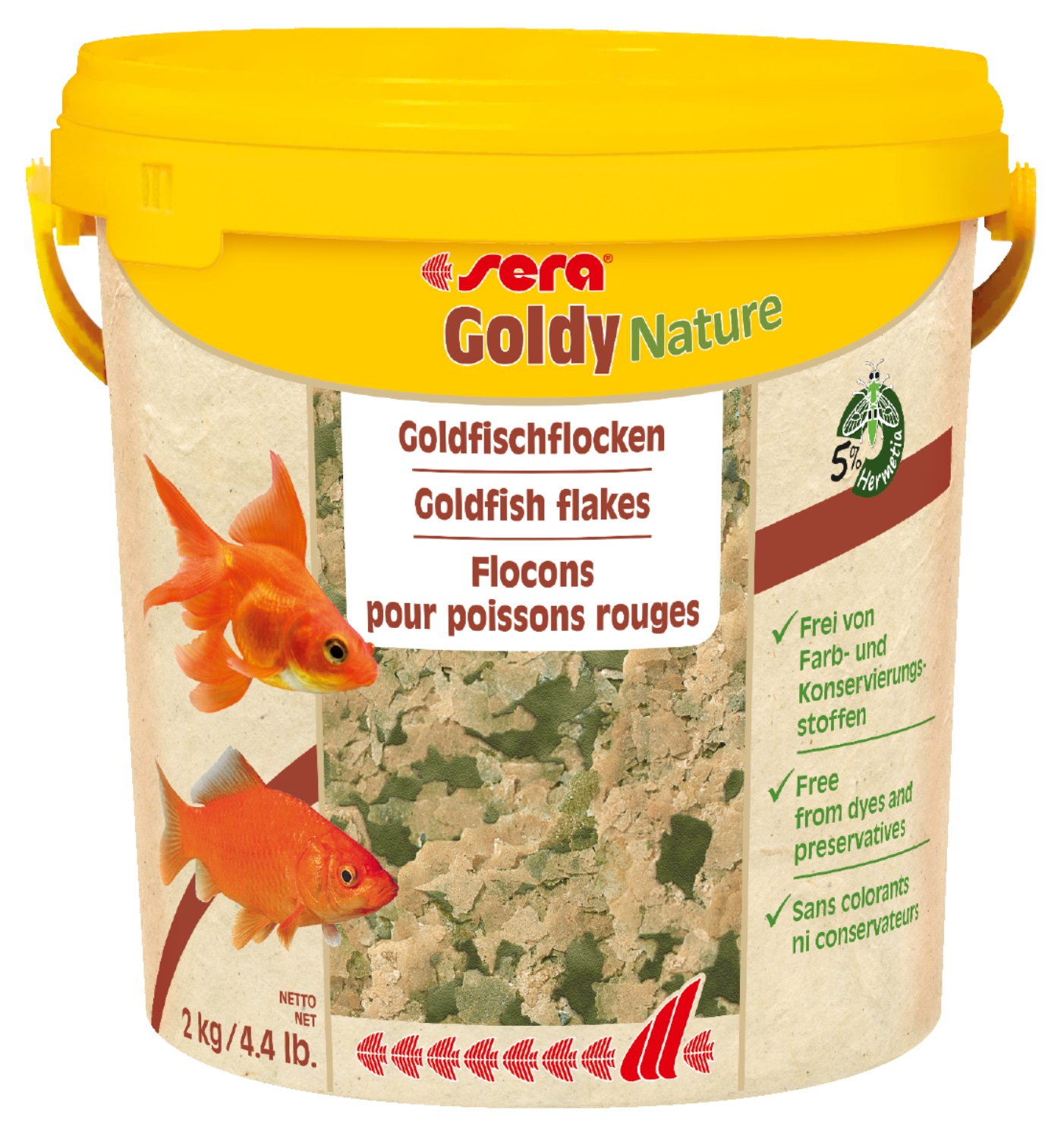 Сера Корм для золотых рыб в хлопьях GOLDY NATURE 10000 мл 2 кг (ведро) (S32290)