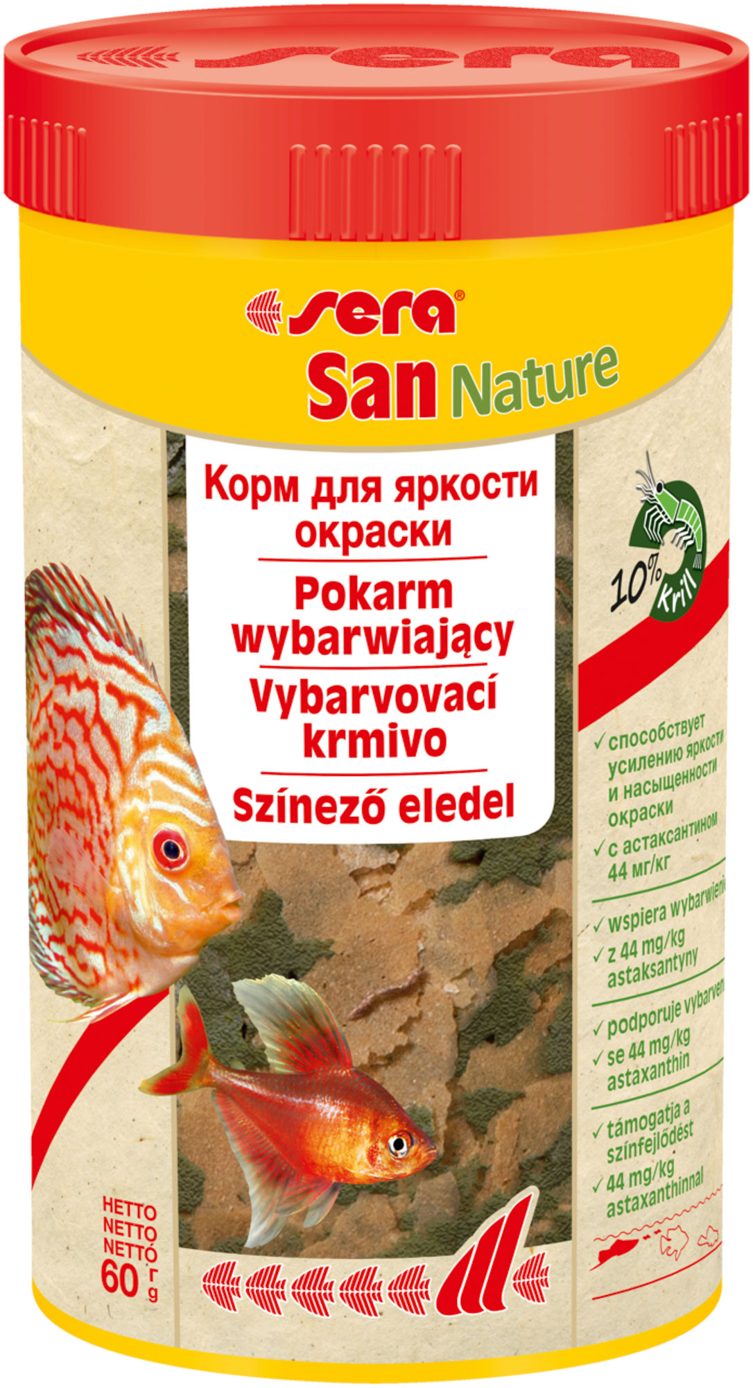 Сера Корм для рыб основной в хлопьях SAN NATURE 250 мл 60 г (улучшает окраску), S32242