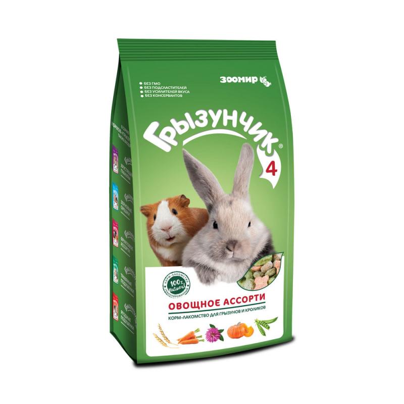 ГРЫЗУНЧИК 4 Корм-лакомство для грызунов и кроликов овощное ассорти 200г, УТ-00004948