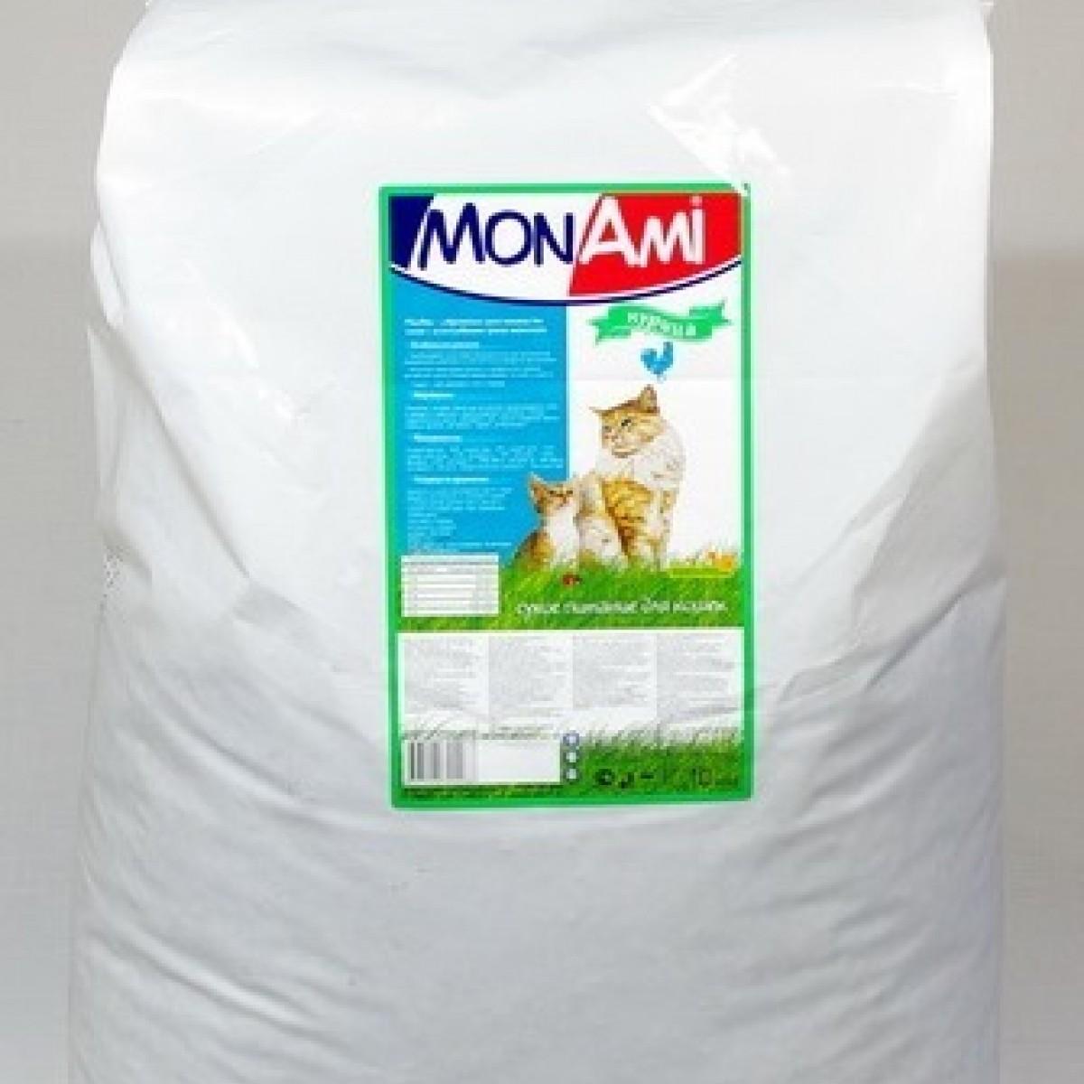 Mon Ami корм для взрослых кошек всех пород, с мясом курицы 10 кг, 800100437