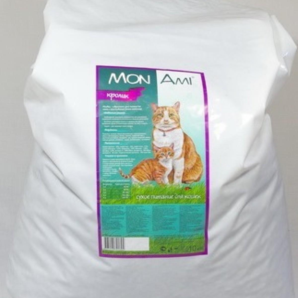 Mon Ami корм для взрослых кошек всех пород, с мясом кролика 10 кг, 900100437