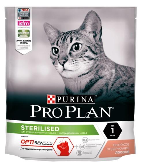 Purina Pro Plan Сухой корм для Кастрированных кошек поддержание органов чувств лосось (Optisenses Sterilised) 1237256712527432 0,400 кг 33983, 11500100529