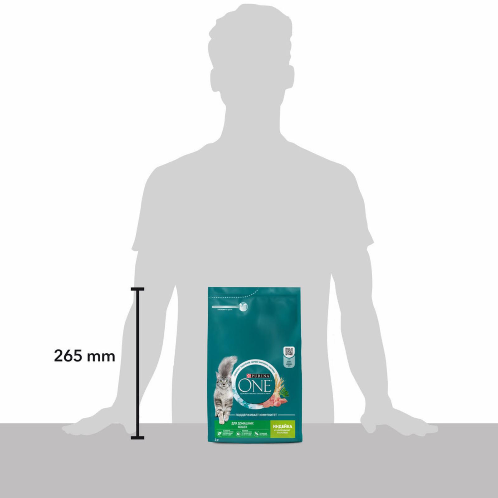 Purina ONE Сухой корм для домашних кошек  с индейкой и злаками 1254037412554888 9.750 кг 63239