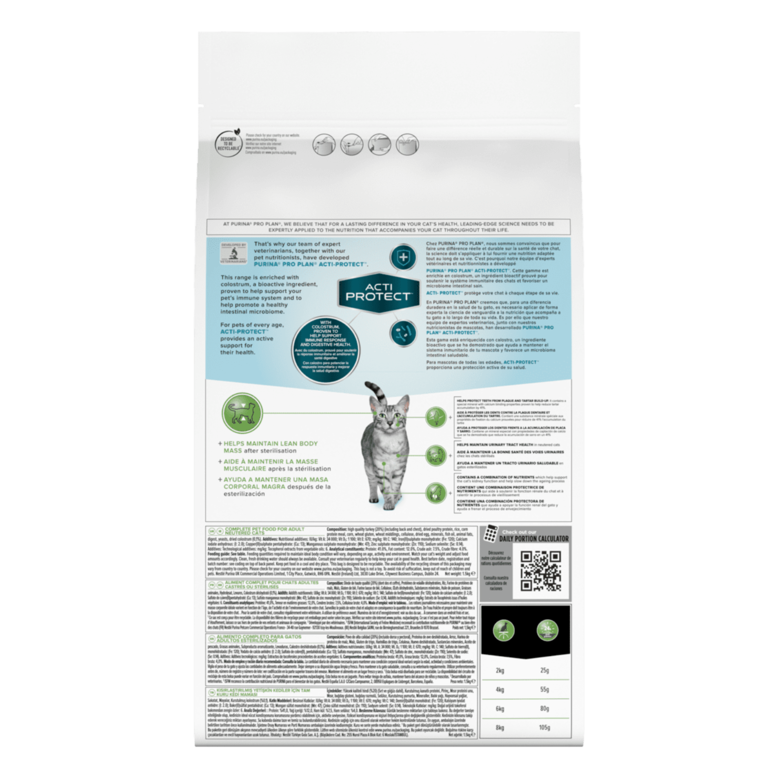 Purina Pro Plan ВВА Сухой корм Acti Protect для стерилизованных кошек с индейкой (12384495) 0,400 кг 62378, 62378