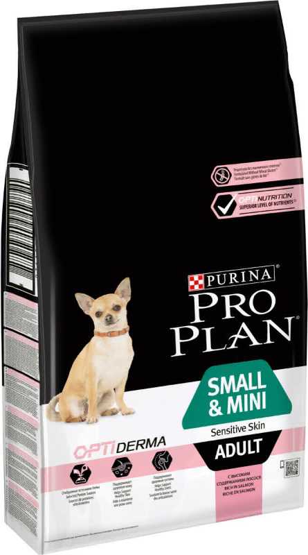 Purina ProPlan для собак мелких пород с чувствительной кожей лососьрис 0,7 кг , 29392