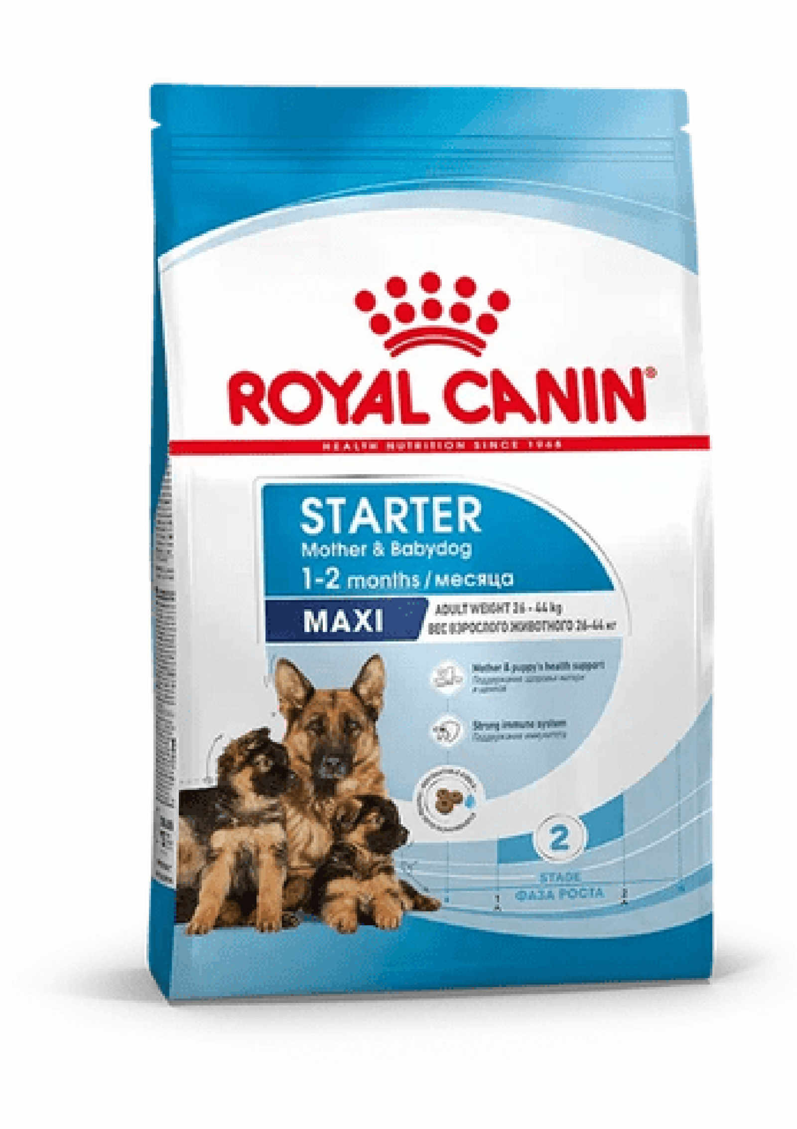 Royal Canin RC Для щенков крупных пород: 3нед.-2мес. беременных и кормящих сук (Maxi Starter) 29940400R029940400R129940400R1 4.000 кг 11230, 13400100393