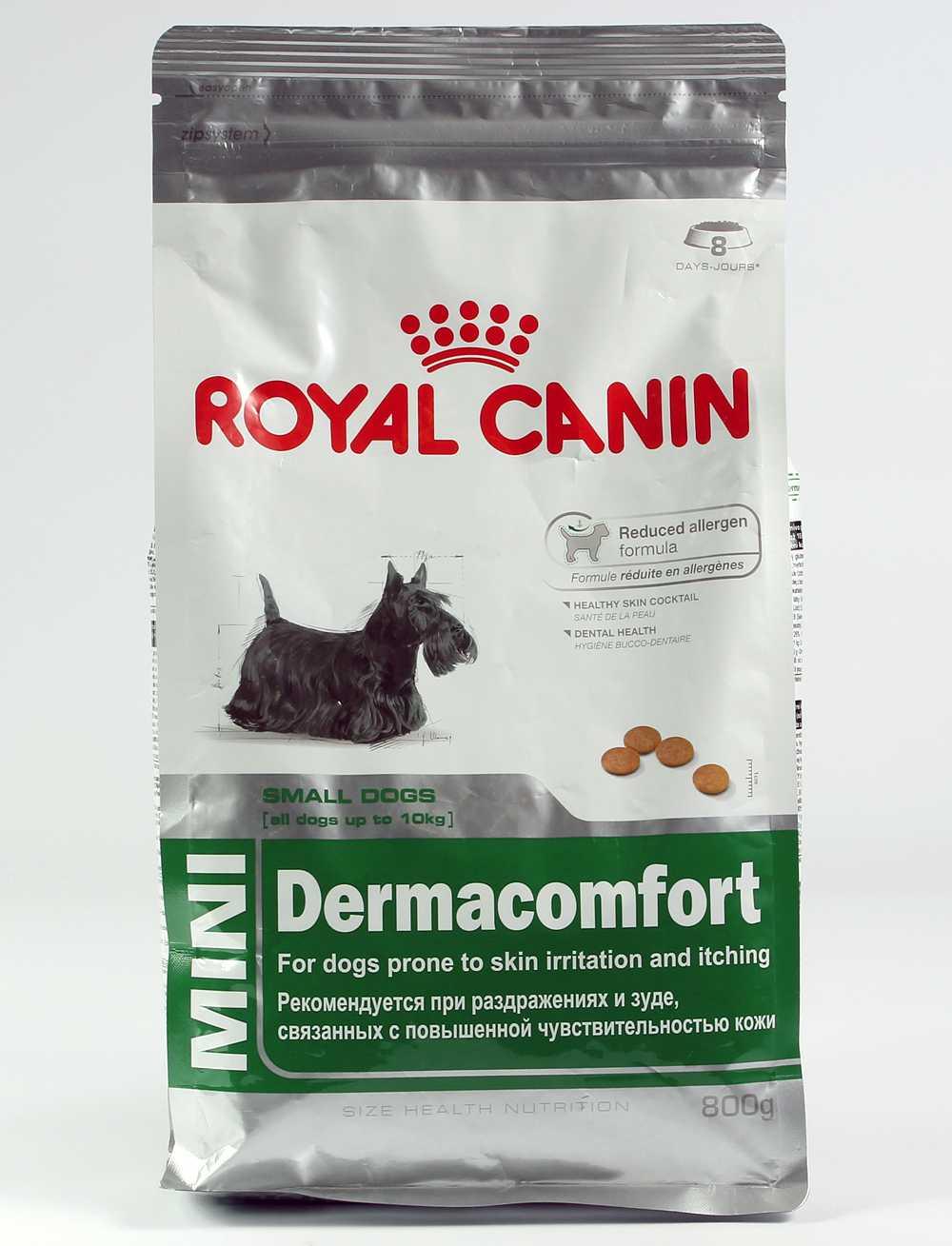 Royal Canin корм для взрослых собак малых пород с чувствительной кожей 4 кг