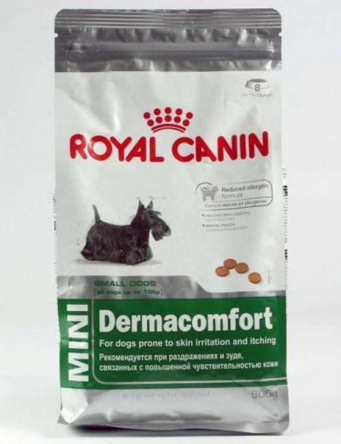 Royal Canin корм для взрослых собак малых пород с чувствительной кожей 800 гр