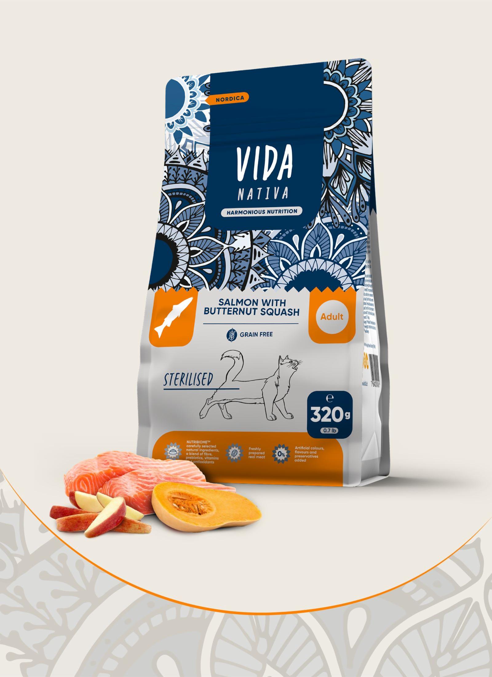 VIDA Nativa VIDA PROFESSIONAL SUPER  Корм для взрослых стерилизованных кошек с лососем и тыквой P02161023 12,000 кг 65705