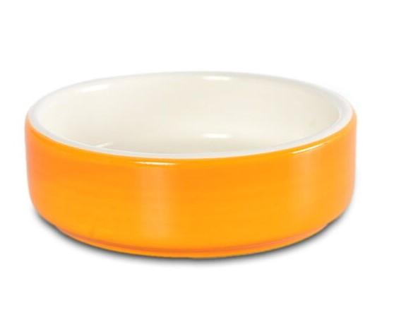 HOMEPET 8,5 см х 8,5 см х 3 см миска для мелких грызунов керамическая оранжевая, 83656