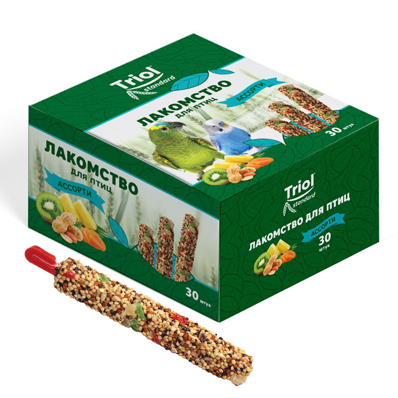 Лакомство Standard для птиц Ассорти, УПАКОВКА. 30шт, Triol